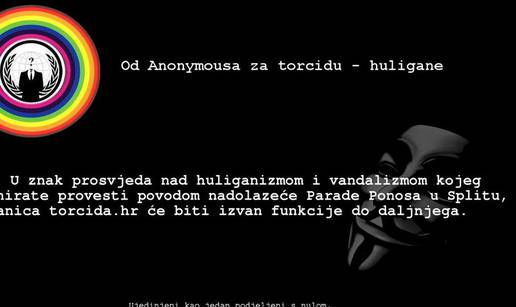 Anonymousi su napali Torcidu jer je najavila nerede na paradi