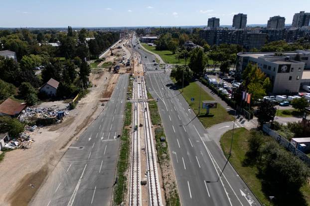Napredak radova na Sarajevskoj cesti u Novom Zagrebu snimljen iz zraka