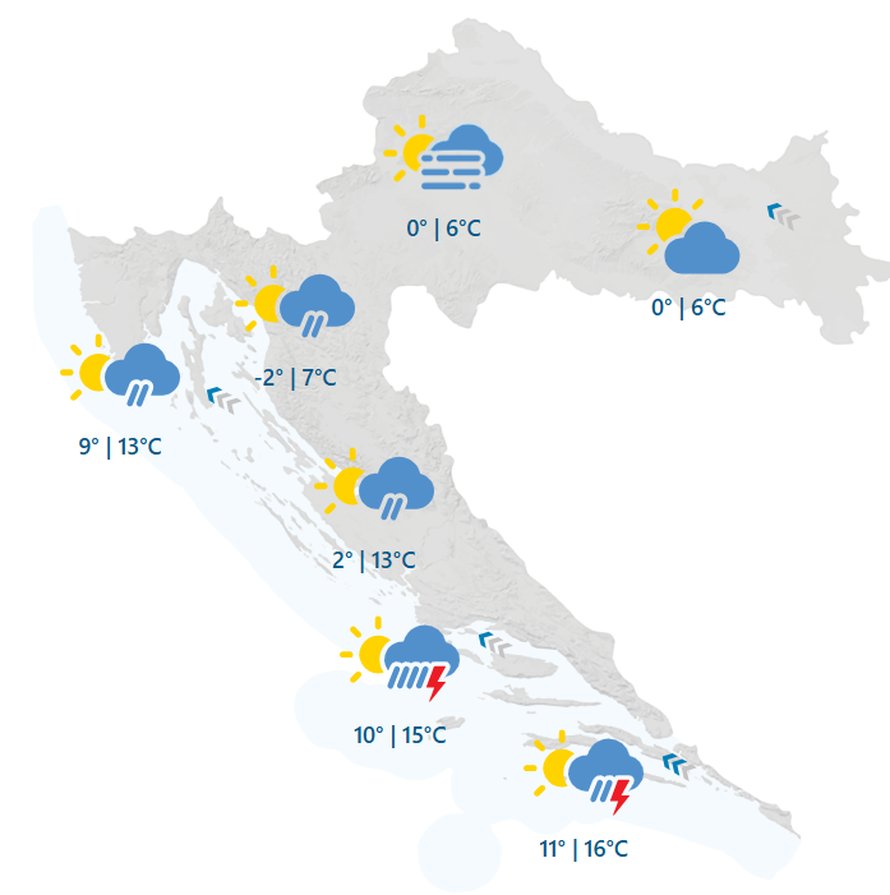 Na moru grmljavina i  kiša, a evo kad nam stiže novi snijeg