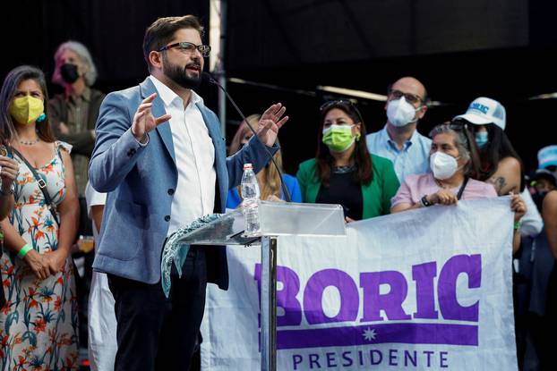 FILE PHOTO: Gabriel Boric closing campaign rally in Santiago