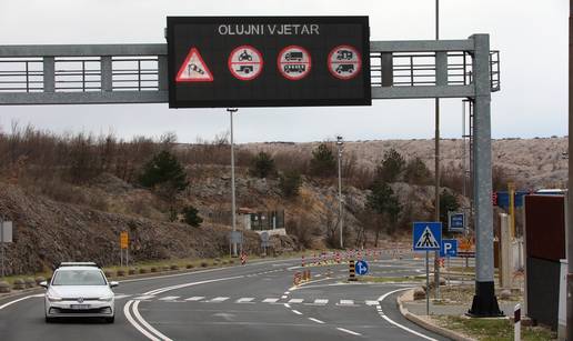 Zbog vjetra zatvorena DC54 Maslenica-Zaton Obrovački