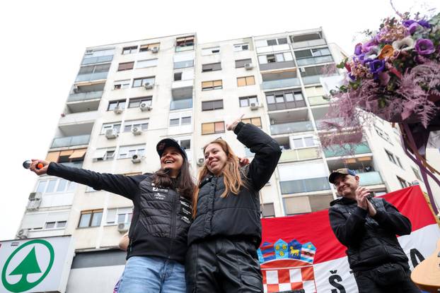 Zagreb: Doček najbolje svjetske slalomašice Zrinke Ljutić u njezinom kvartu Sloboštini