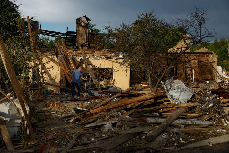 Aftermath of a Russian missile attack in Kyiv region