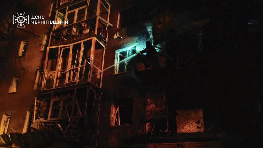 Aftermath of a Russian drone attack in Nizhyn