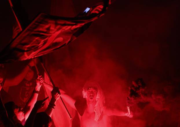 Serie A - Napoli fans celebrate winning Serie A