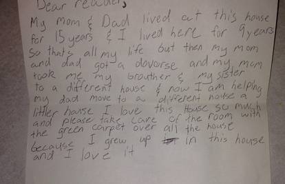 Dječak ostavio dirljivo pismo novom vlasniku njegove kuće