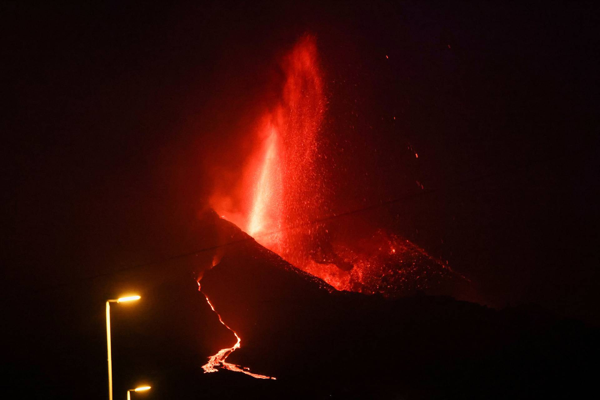 Eruption of a volcano in La Palma