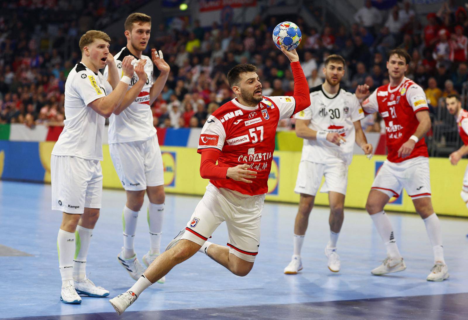 EHF 2024 Men's European Handball Championship - Preliminary Round - Group B - Croatia v Austria