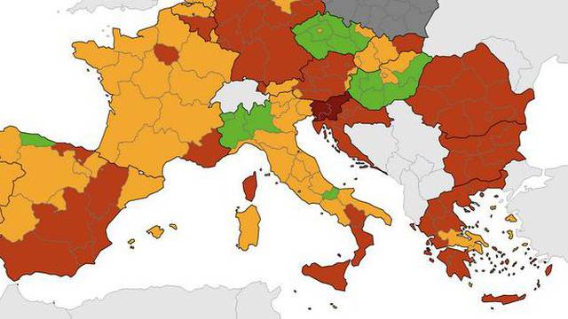 Stigla nova korona karta: Hrvatska opet crvena, Slovenija stoji najgore u cijeloj Europi