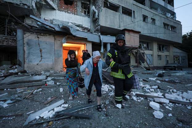 Aftermath of a Russian drone attack in Kharkiv