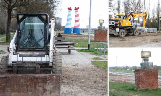 FOTO Stop za bagere: Na nasipu uz Savu radili stazu za bicikle, u dizajnu zaboravili na skulpture