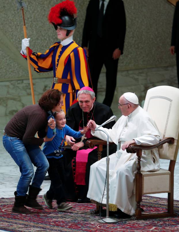 Pope Francis leads the weekly general audience at Paul VI hall at the Vatican