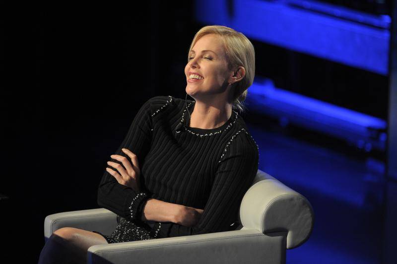 Milano, Charlize Theron appear as special guest at TV Show "Che tempo che fa"