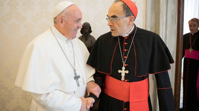 Pope Francis receives CardinalÂ PhilippeÂ Barbarin, Archbishop of Lyon, at the Vatican