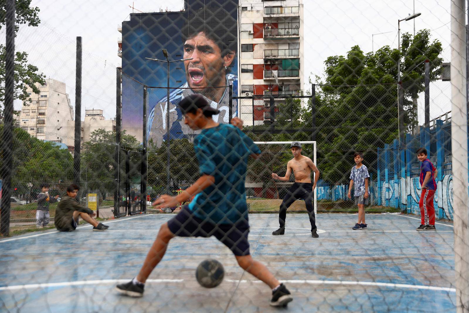 Mural to celebrate Maradona's brithday in Buenos Aires