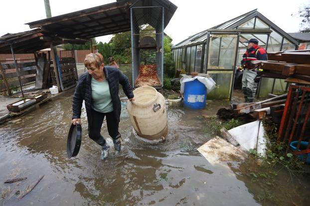 Poplavljeno naselje Brodarci uz rijeku Kupu, stanovnici spašavali  životinje 