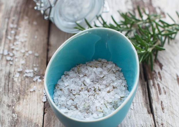 Homemade rosemary sea salt