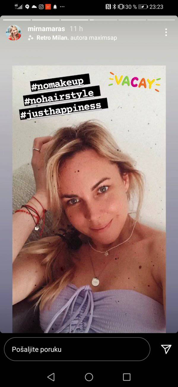 Mirna Maras objavila selfi bez trunke šminke:  'Čista sreća...'