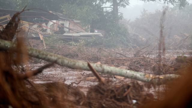 Destroyed house is seen after a tailings dam owned by Brazilian miner Vale SA burst, in Brumadinho