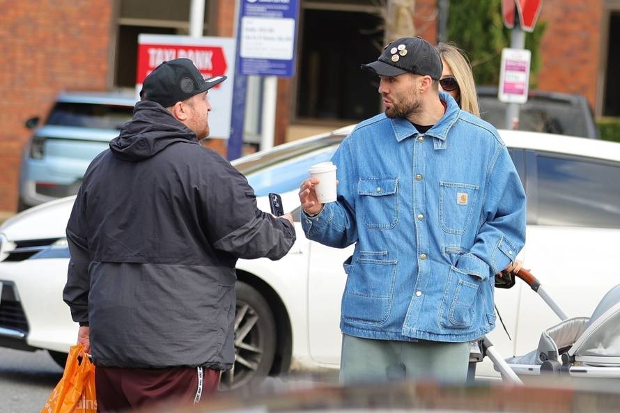 *EXCLUSIVE* WEB MUST CALL FOR PRICING  - Manchester City's hard man, the Croatian footballer Mateo Kovacic with his wife Izabel and his father Stipo are stopped in their tracks by a somewhat irate fan in Wilmslow, Cheshire.