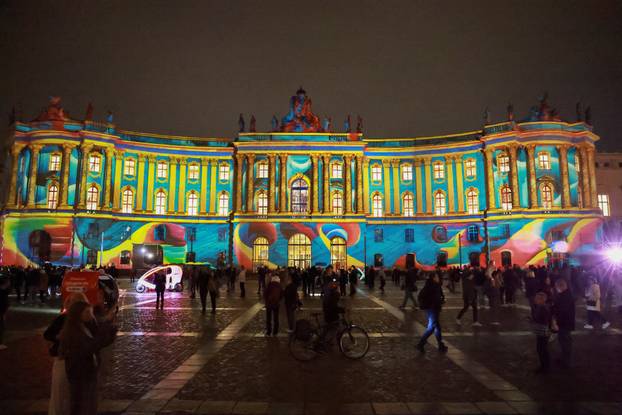 The Humboldt University of Berlin is illuminated during the Festival of Lights in Berlin