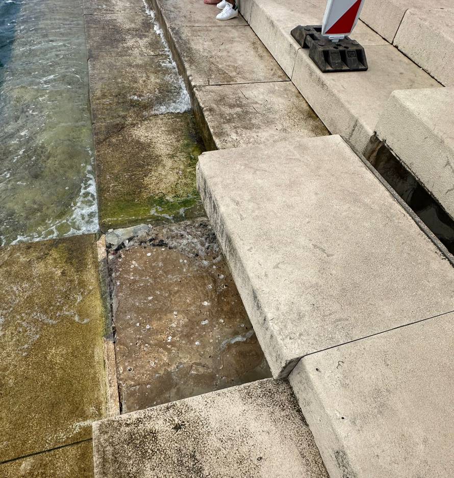 FOTO Snažno nevrijeme u Zadru oštetilo i Morske orgulje: 'Cijeli jedan blok završio je u moru!'