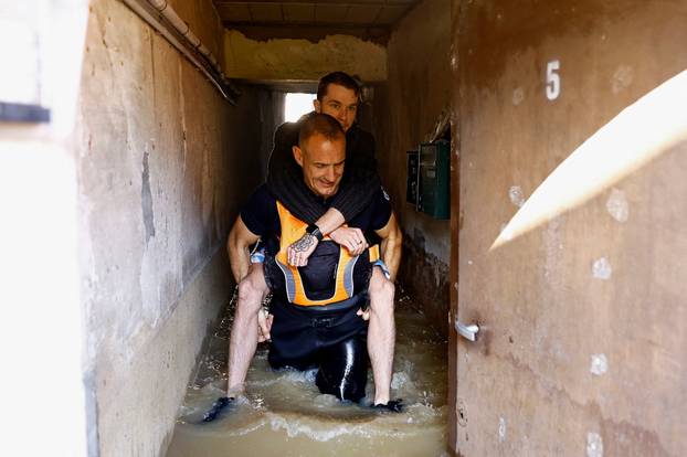 Floods due to heavy rain and storm Kirk in France