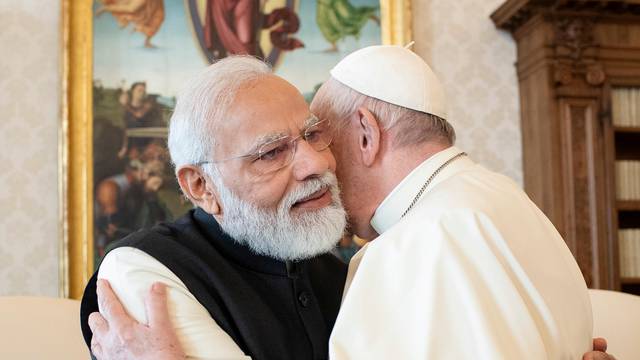 Pope Francis meets with India's Prime Minister Modi at the Vatican