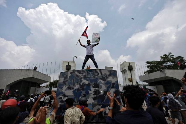 Protest against corruption and government’s decision to block several social media platforms, in Kathmandu