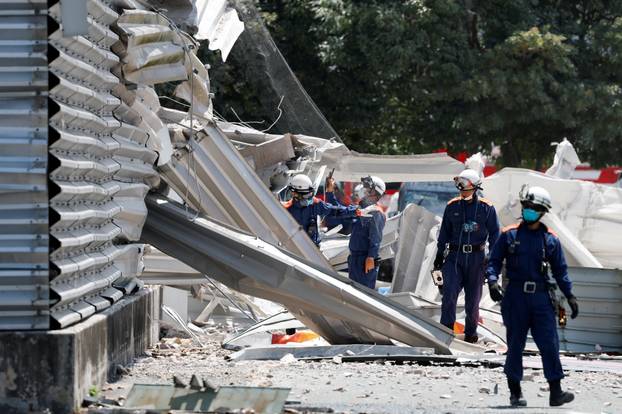 Aftermath of earthquake in Japan's Kyushu region