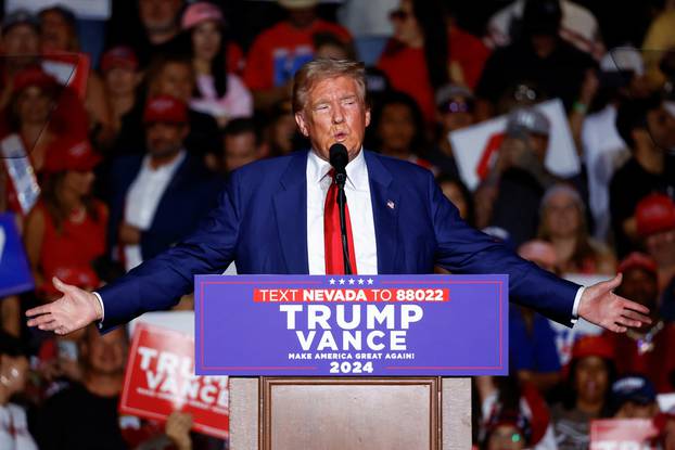 Republican presidential nominee and former U.S. President Donald Trump holds a rally in Las Vegas