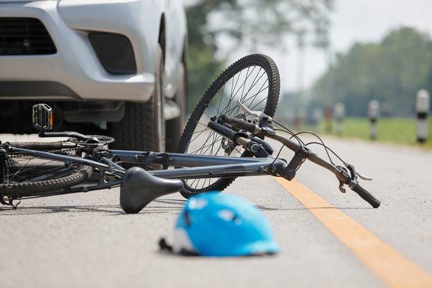 Accident,Car,Crash,With,Bicycle,On,Road