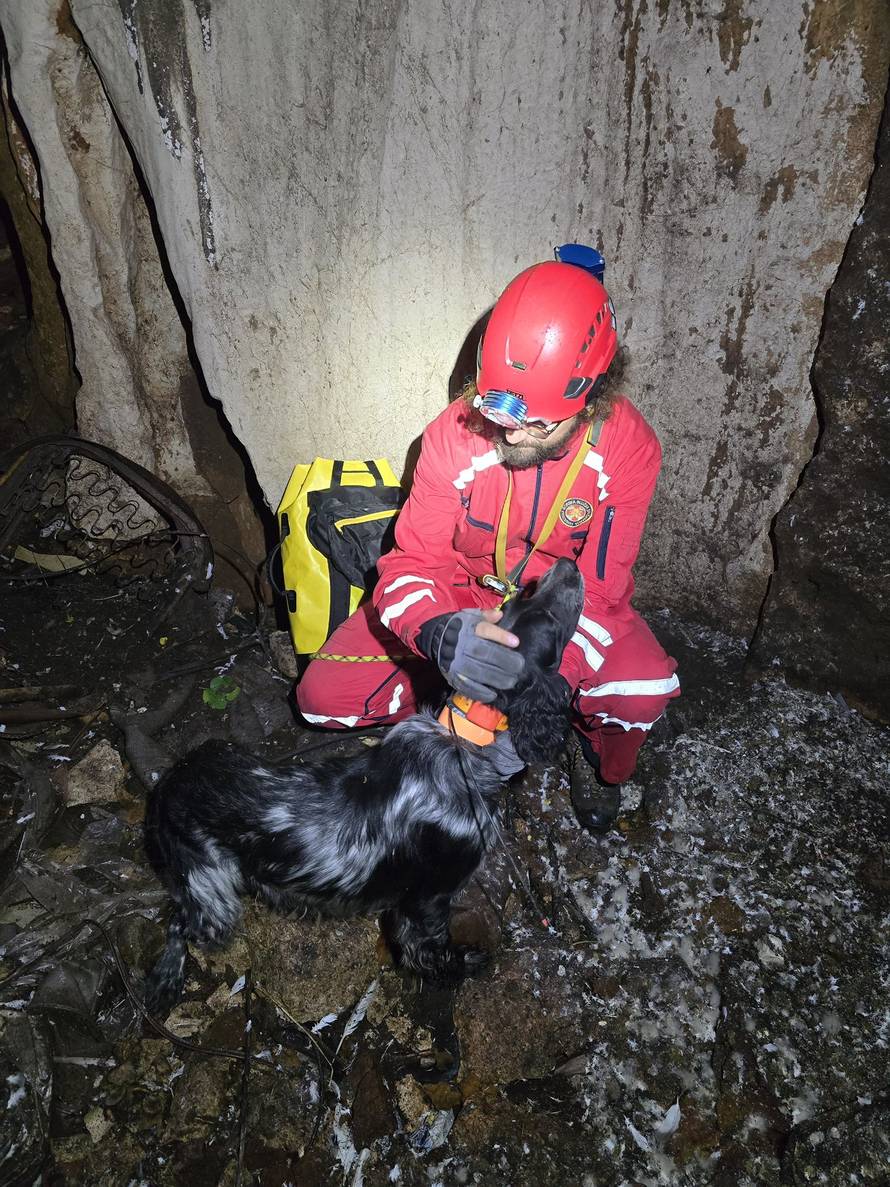 Pas Lupo  završio u jami dubokoj 15 metara kod Zagvozda. HGSS ga spasio! 'Sad je s vlasnikom'