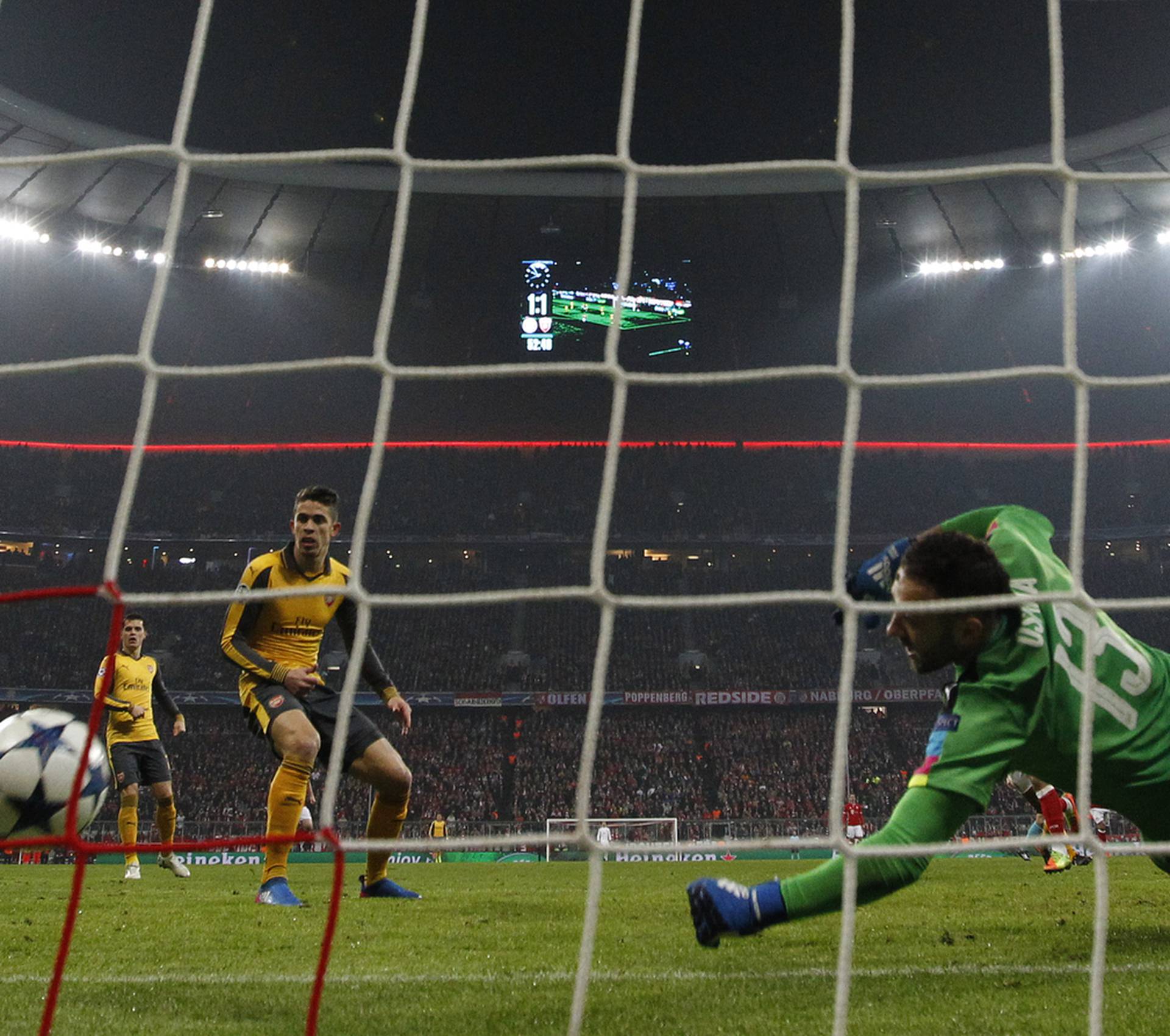 Bayern Munich's Robert Lewandowski scores their second goal