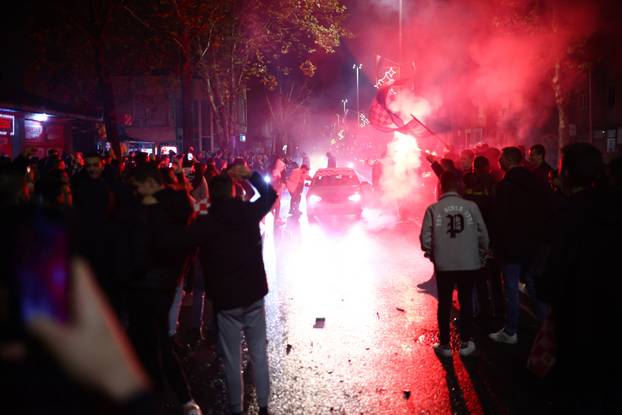 Mostar: Slavlje na ulicama grada nakon pobjede nad Marokom