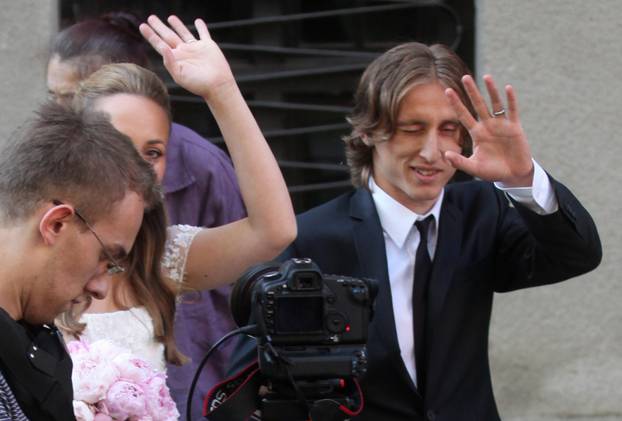 ARHIVA - 2011. Luka i Vanja Modri? vjen?ali se u zagreba?koj crkvi Gospe Lurdske