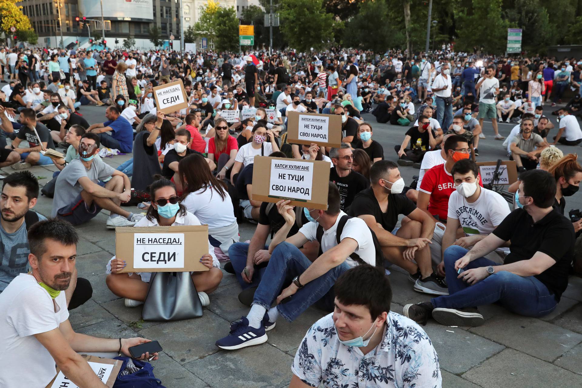 Protests amid the spread of the coronavirus disease (COVID-19) in Belgrade