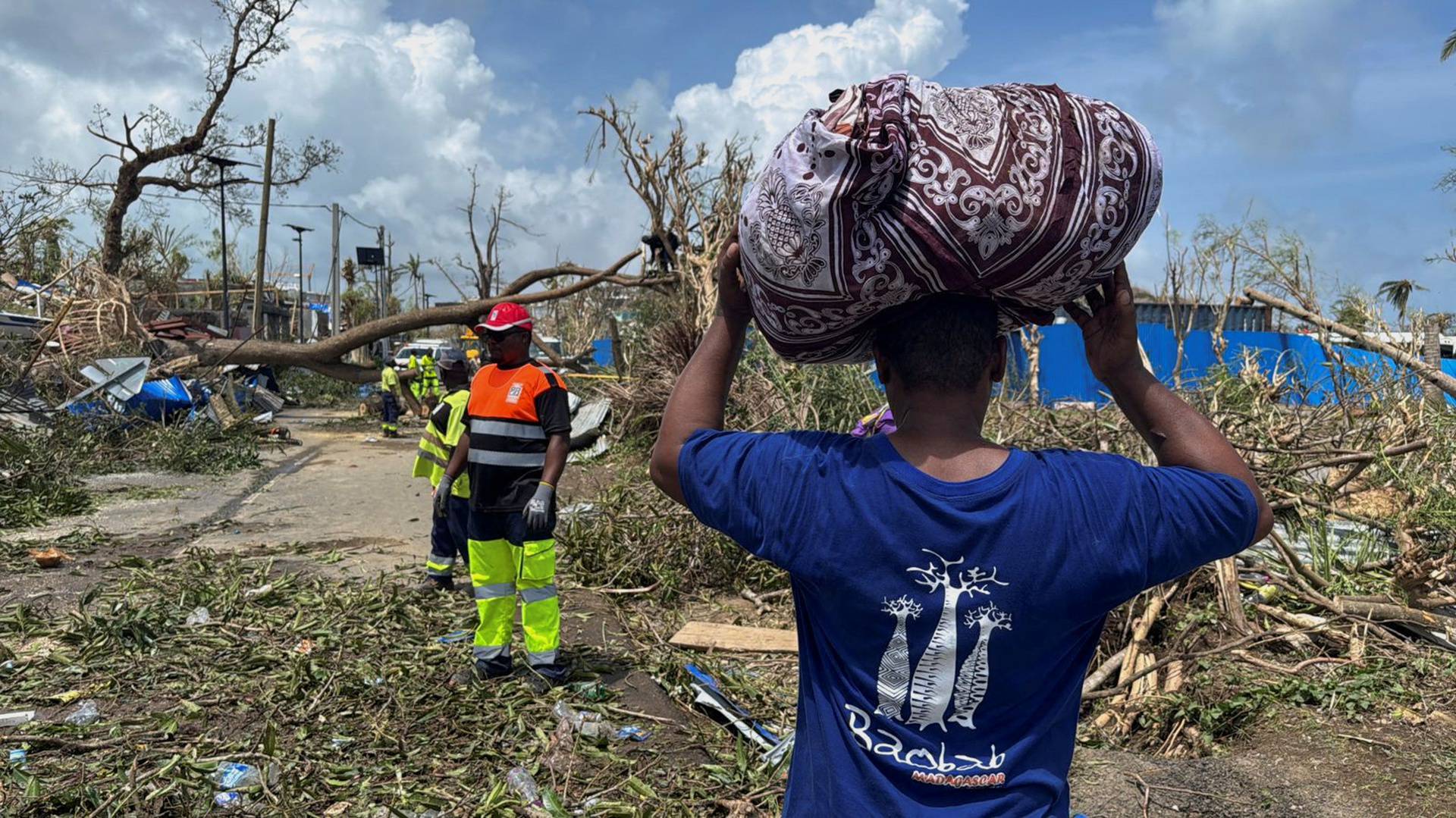 Aftermath of Cyclone Chido, in Mayotte