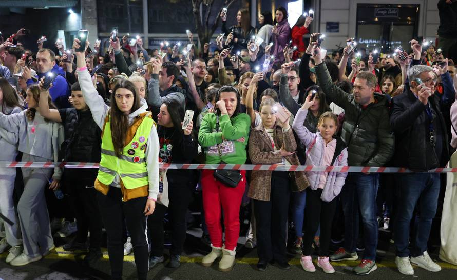 Supporters welcome students from across Serbia as they converge in the capital Belgrade for mass protests over the fatal November 2024 Novi Sad railway station roof collapse