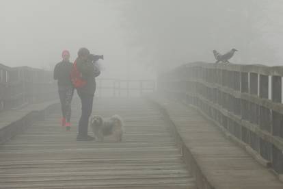 FOTO Mjesto Bisko je 'nestalo' pod gustom maglom, Karlovac je izgledao kao u bajci...