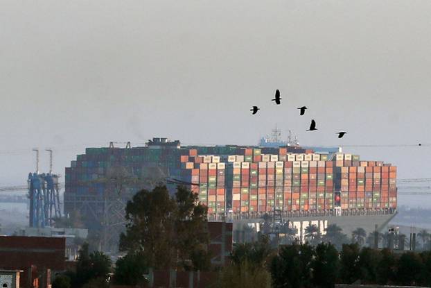 Stranded container ship Ever Given, one of the world