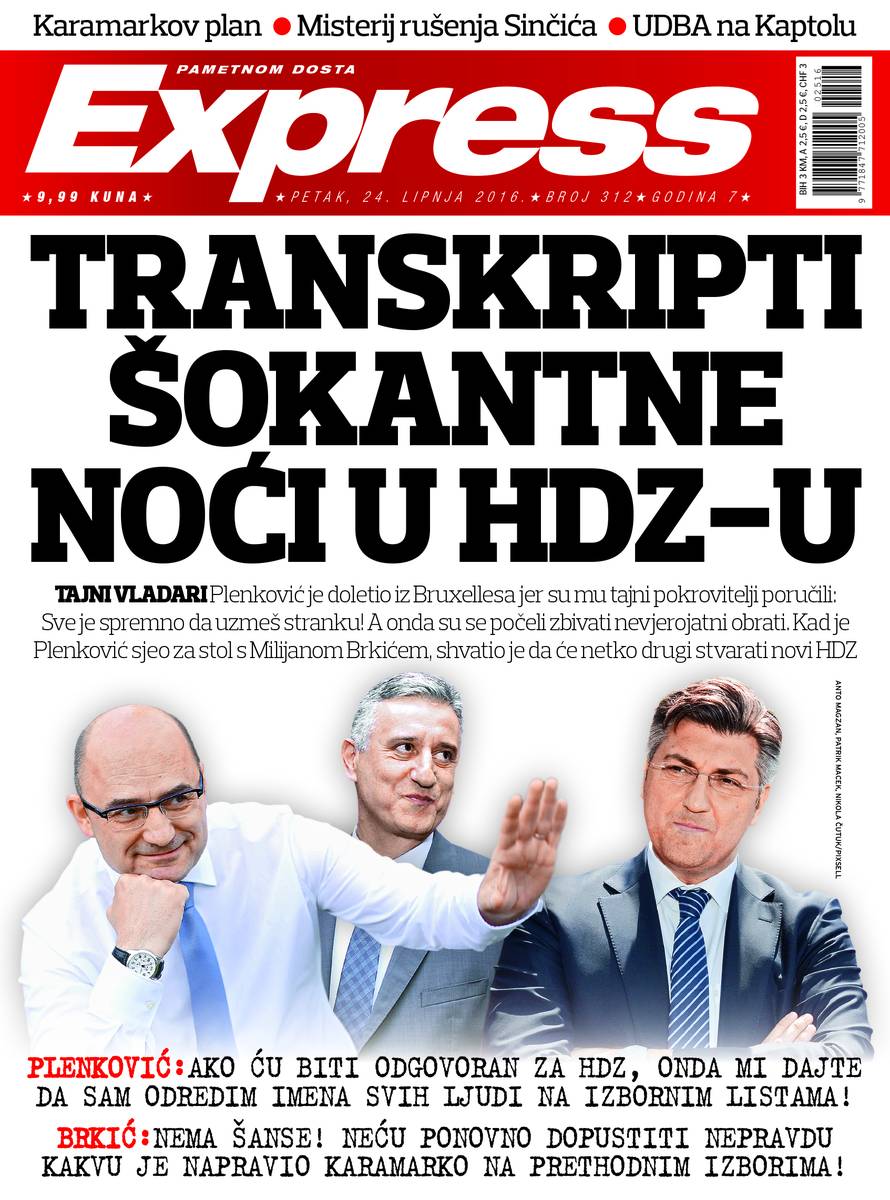 Dramatično u HDZ-u: Sve  tajne  brutalnog obračuna za stranku