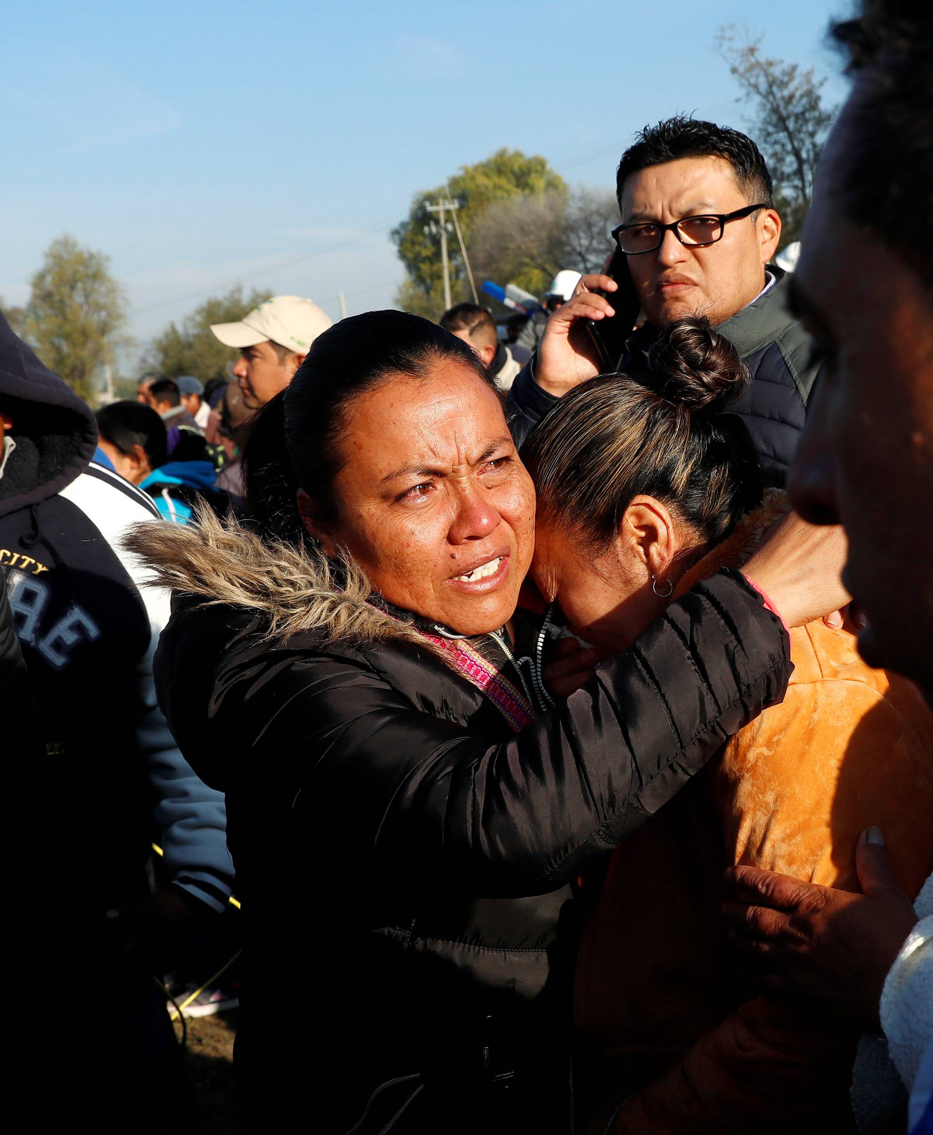 A resident reacts at the site where a fuel pipeline ruptured by suspected oil thieves exploded, in the municipality of Tlahuelilpan