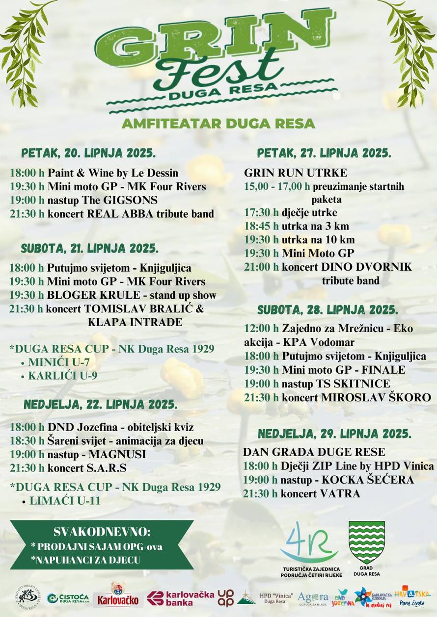GRIN FEST 2025 – Festival prirode, glazbe i zajedništva u srcu Duge Rese
