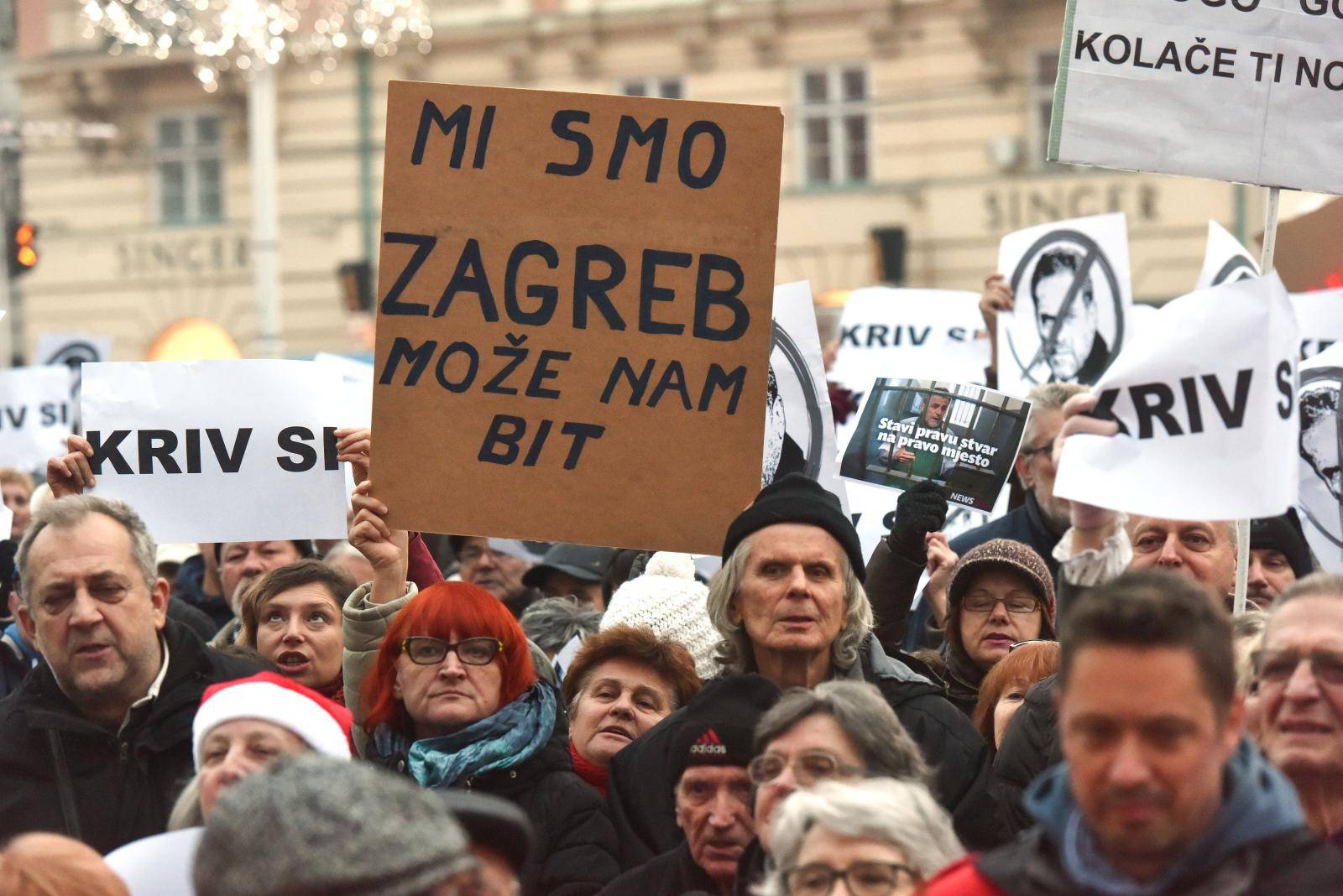 Zagreb: Na glavnom Trgu održan prosvjed protiv gradonačelnika Bandića