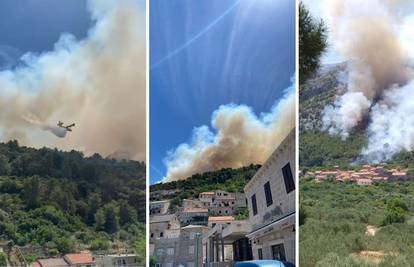 Veliki požari izbili na Braču i na Hvaru, s buktinjom se bore  sve snage s otoka, gase i kanaderi