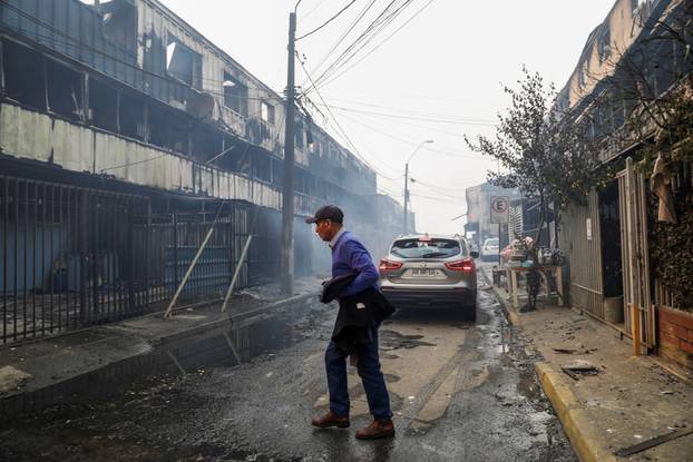 Wildfire burns in Chile