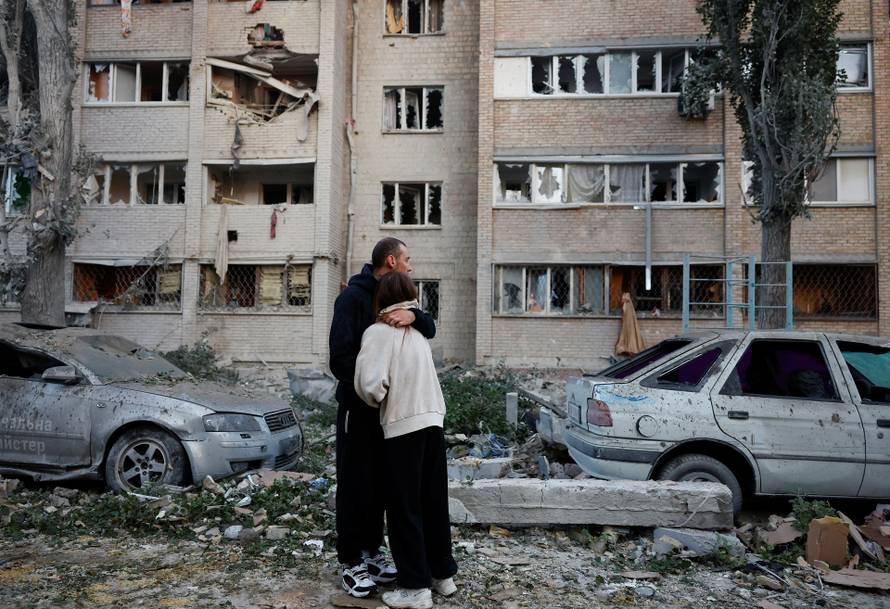 Aftermath of a Russian missile and drone attack in Kyiv