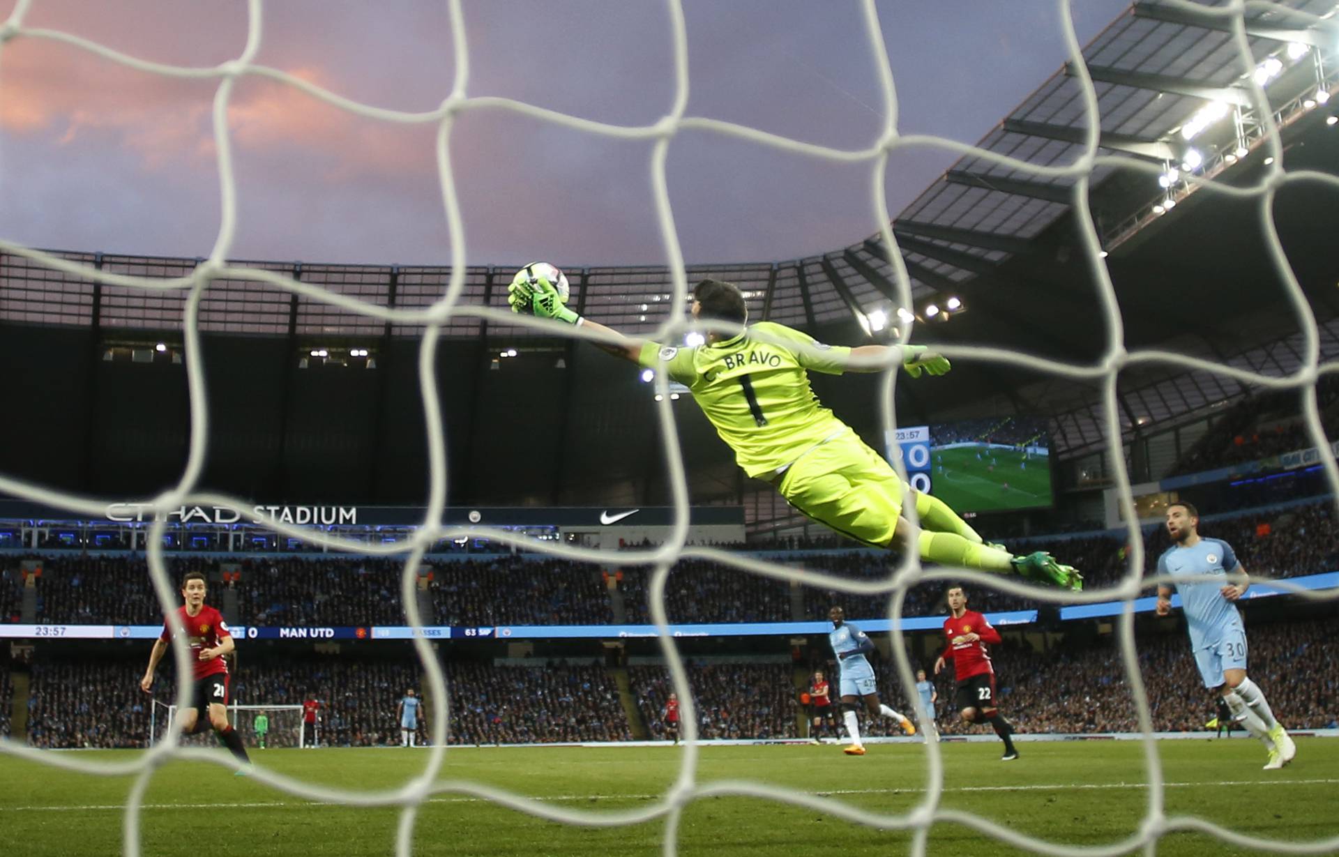 Manchester City's Claudio Bravo  in action