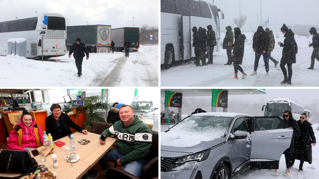 FOTO  Putnici zbog snijega ostali zaglavljeni na odmorištu Janjče
